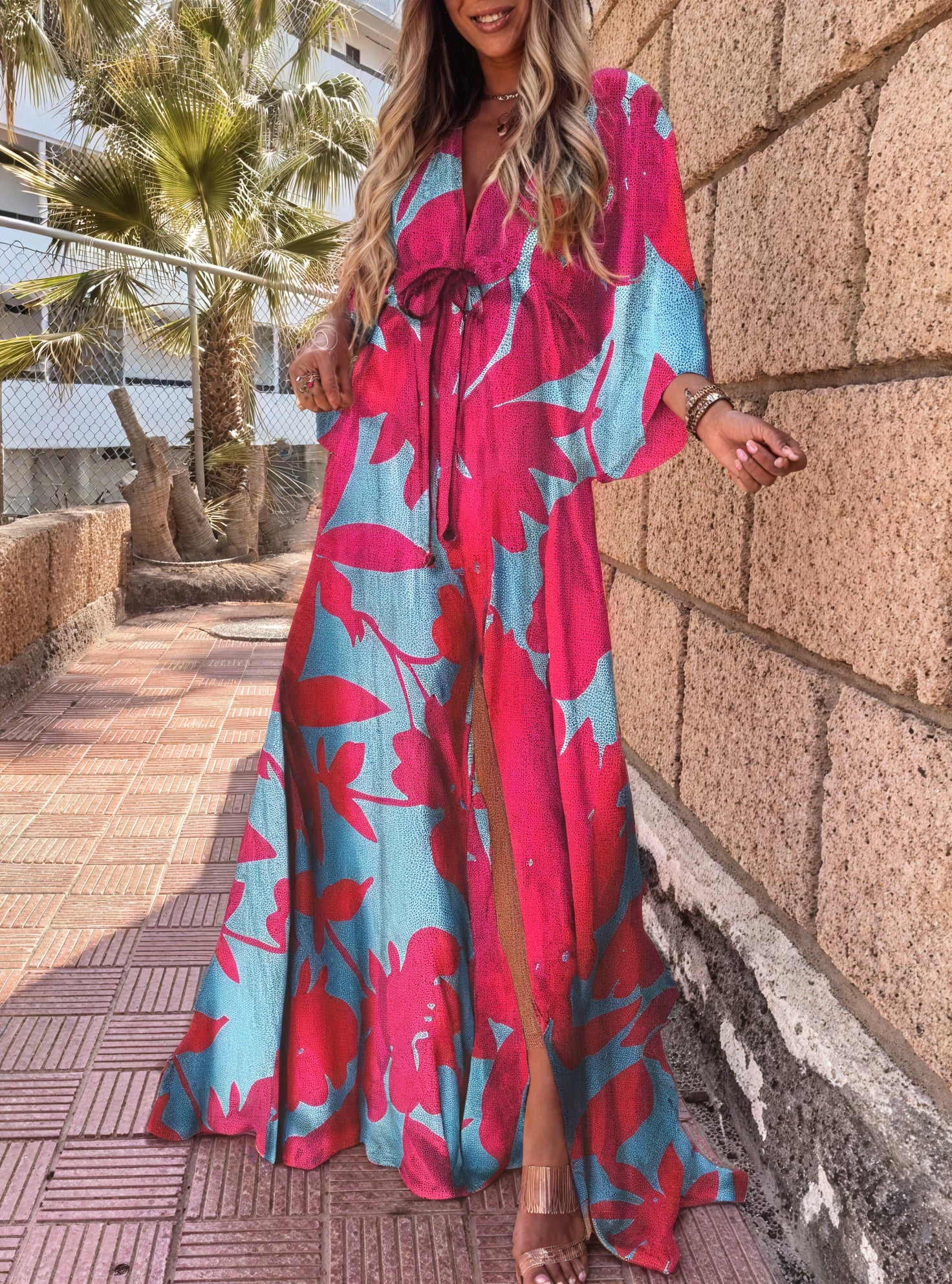 Marilyn | Colorful Maxi Dress with Graphic Print - Image 4