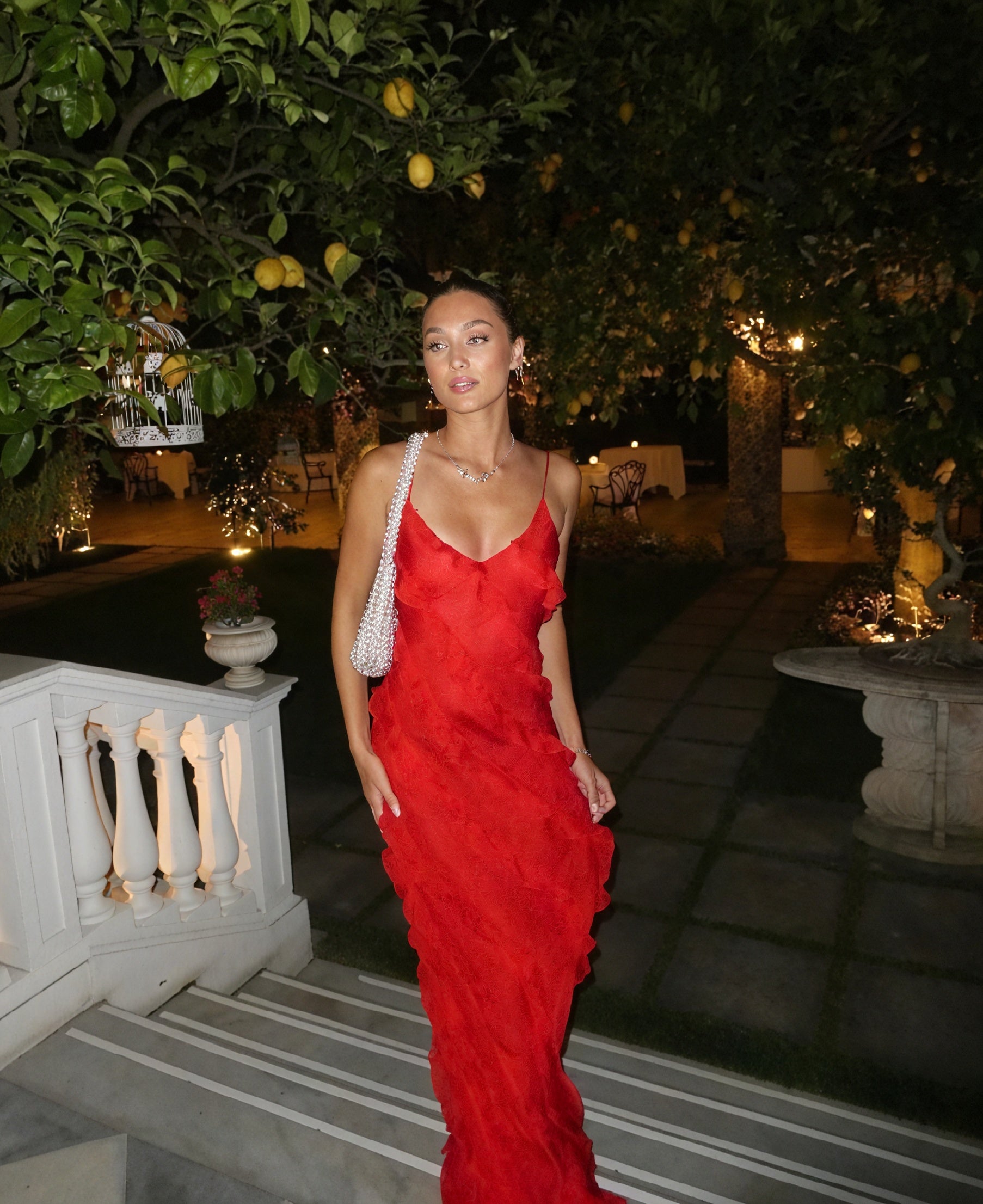 Kleidhaus Damen Maxikleid – Fließend, Spaghettiträger, Rüschen, Abendkleid-83279-1f4063da-eb6d-4d15-a31a-bda7d290b087