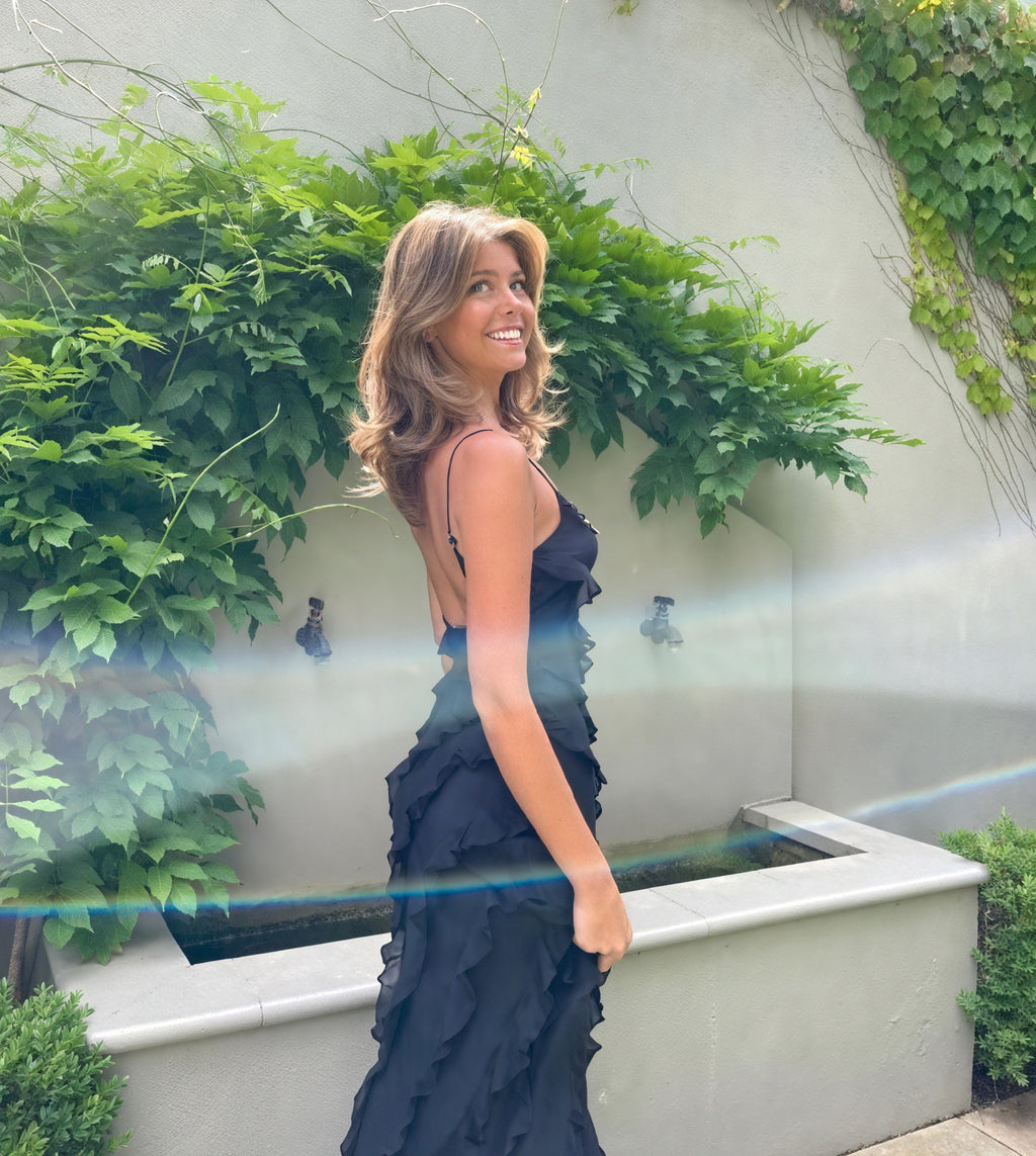 Kleidhaus Damen Maxikleid – Fließend, Spaghettiträger, Rüschen, Abendkleid-83279-741fc050-e74d-480a-83ad-57498af6239e