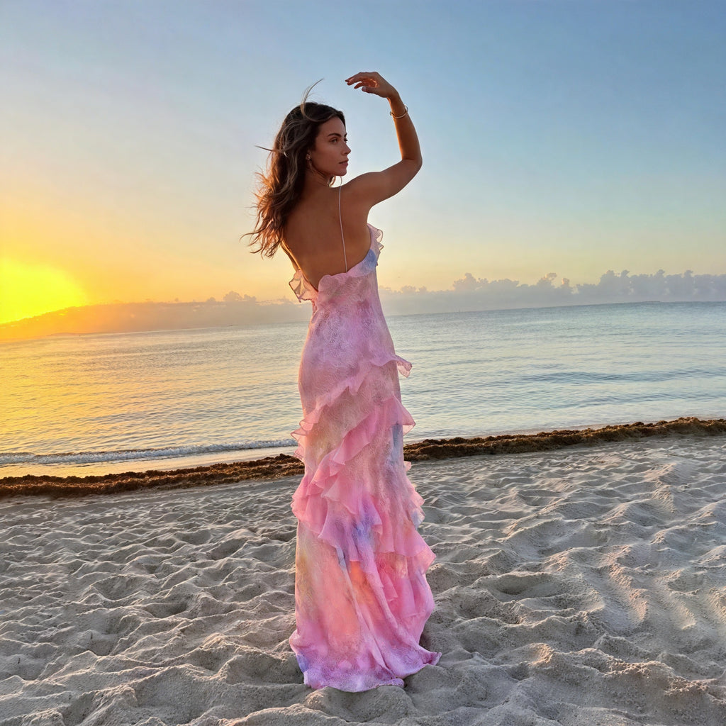 Kleidhaus Damen Sommerkleid – Ärmellos, Fließend, mit Spaghettiträgern & Rüschen-83280-901d5f02-4cc7-4b2e-8835-73bc7a3047e7