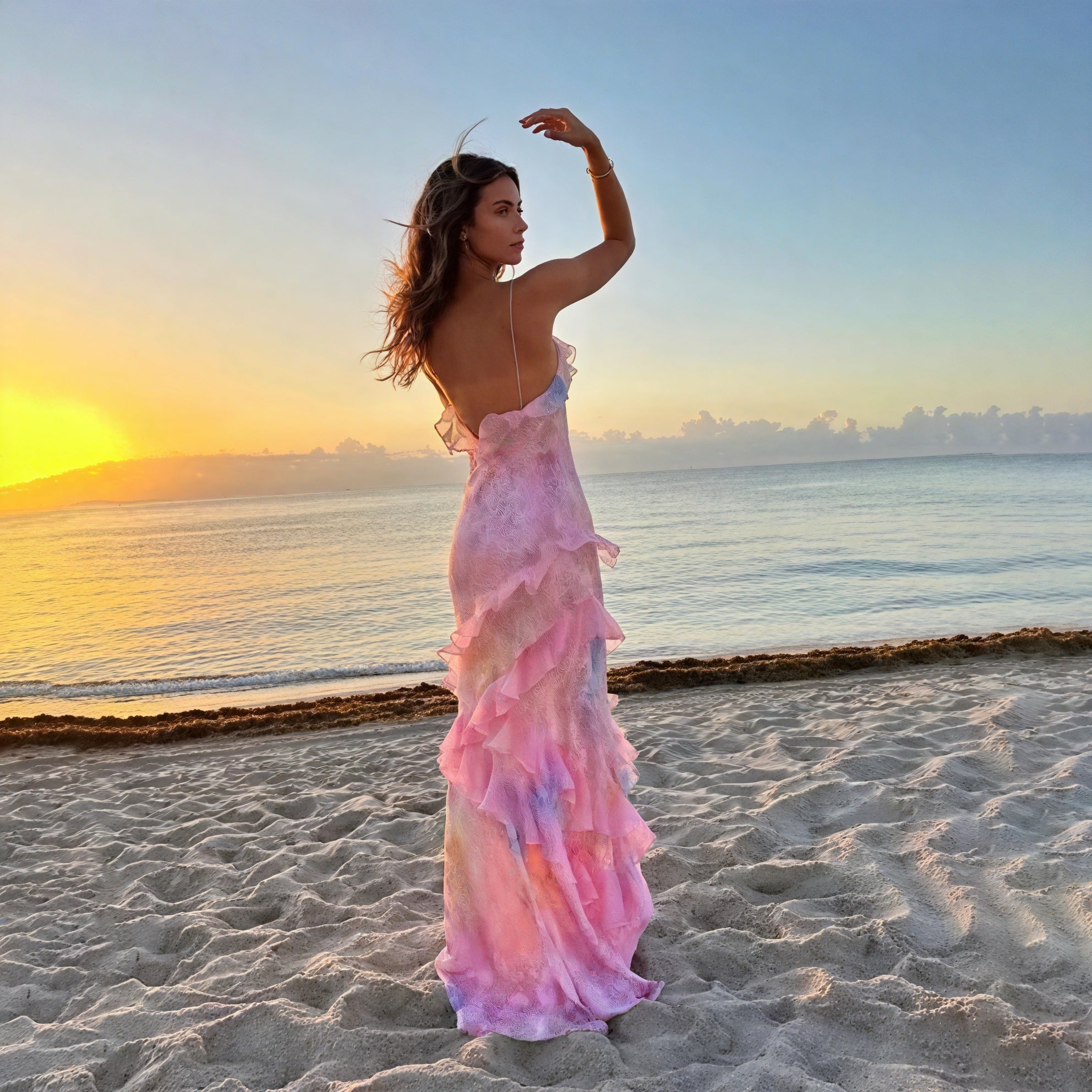 Kleidhaus Damen Sommerkleid – Ärmellos, Fließend, mit Spaghettiträgern & Rüschen-83280-901d5f02-4cc7-4b2e-8835-73bc7a3047e7