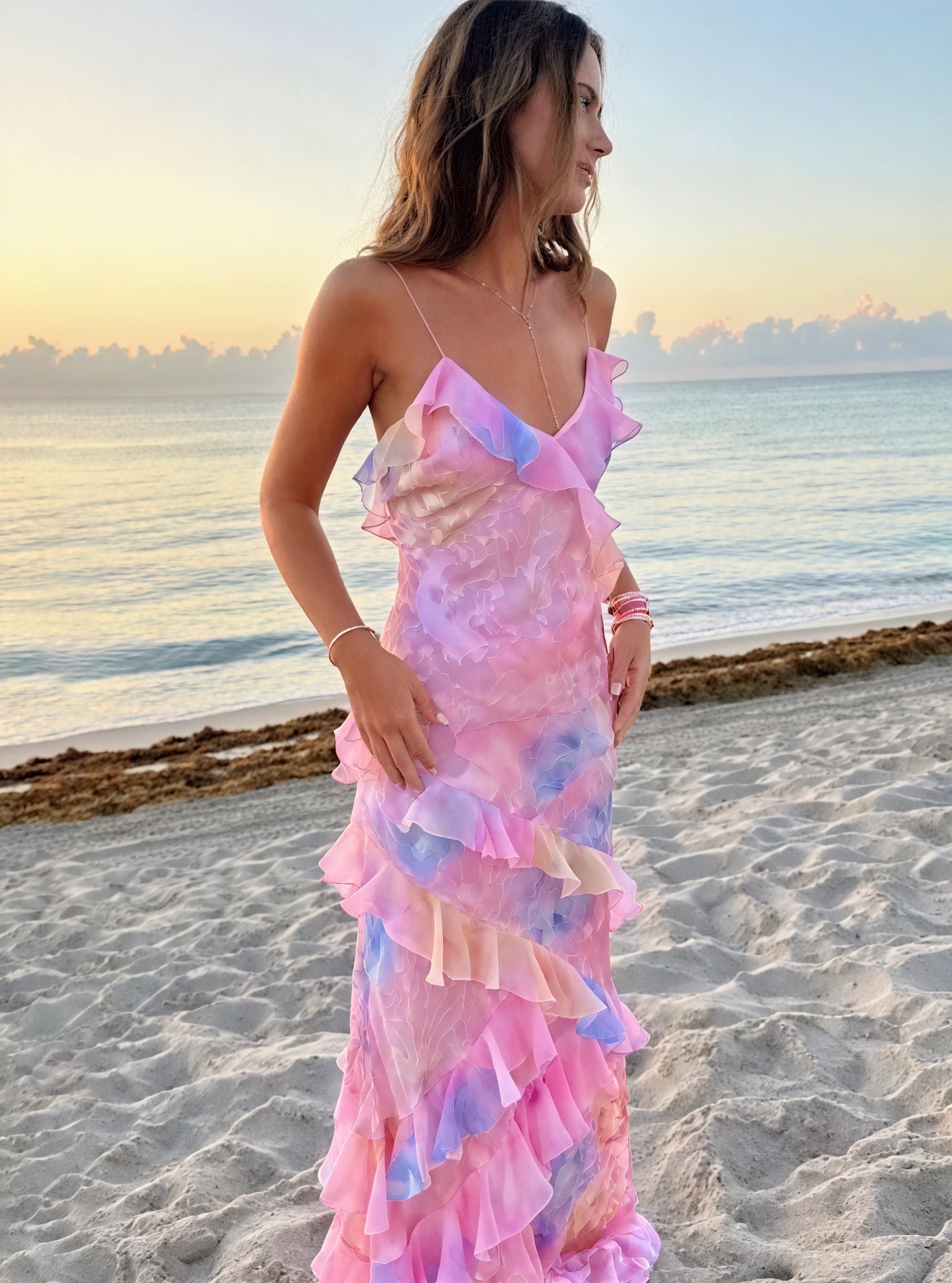Kleidhaus Damen Sommerkleid – Ärmellos, Fließend, mit Spaghettiträgern & Rüschen-83280-0f6a5e42-c4ac-4076-ad01-9a638af67c1d