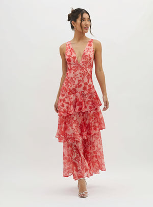 Kleidhaus Damen Maxikleid – Blumenprint, V-Ausschnitt, Stufenrock, XS-XL-83283-a9cfc6a7-1b6f-4a4e-a5d6-a0c5ef3da866