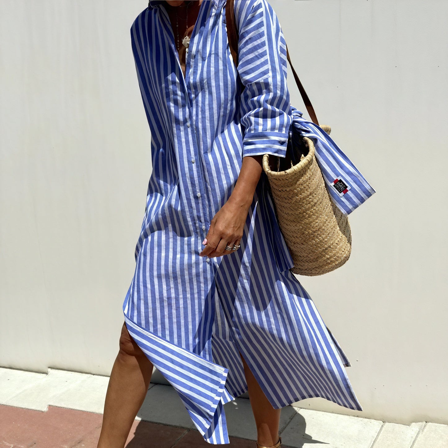 Kleidhaus Damen Hemdblusenkleid – Gestreift, Langarm, Knopfleiste, Vielseitig-83289-45db1d8f-4480-43ae-8232-269ca3226192