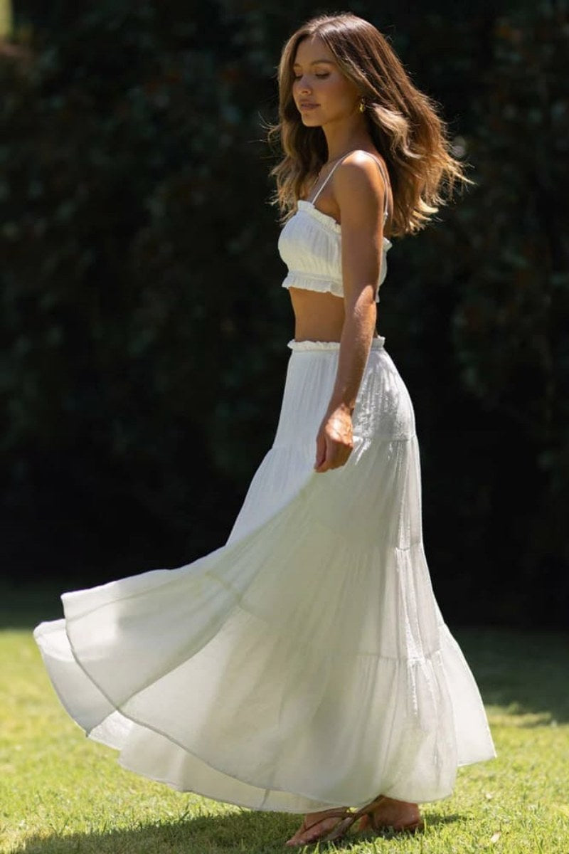 Sommerliches Ensemble: Top & Maxi-Rock