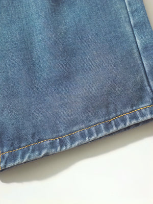 Damen Loose Fit Jeans – Hellblauer Denim, Knopfleiste, Umschlag, Lässig-83359-374151d8-2adc-4511-a5fa-6f7e8e1fda02