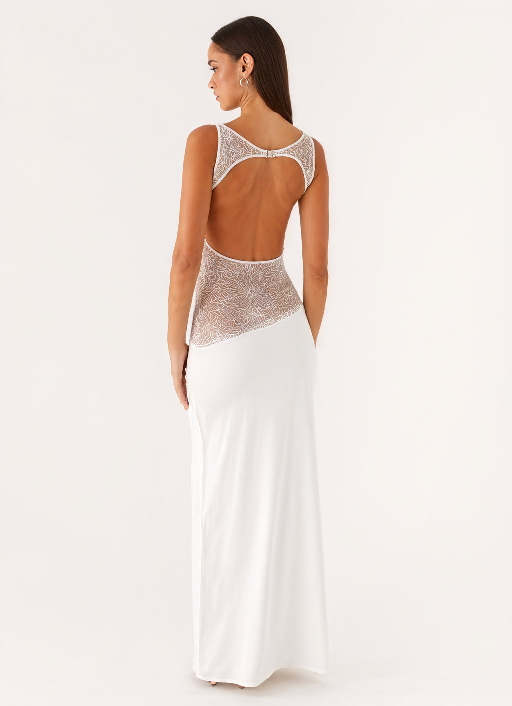 Damen Maxikleid – Ärmellos mit Spitzenpanel, Elegant, Abendkleid-83478-30050fa9-1bf6-4871-b694-e25001f2c39e