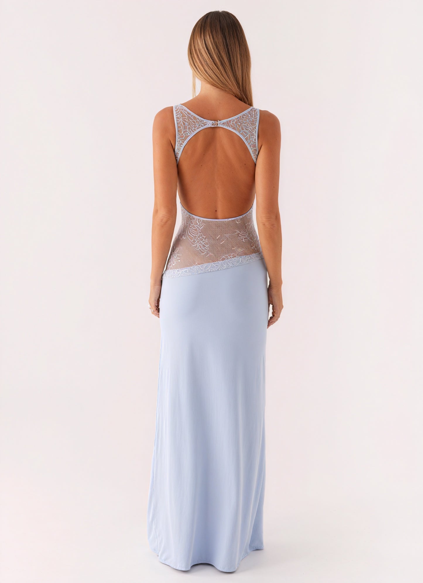 Damen Maxikleid – Ärmellos mit Spitzenpanel, Elegant, Abendkleid-83478-9f80e326-dc9a-40d3-bf74-1e7a346d6175