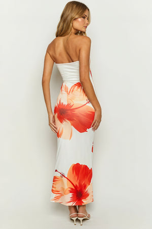 Damen Maxi-Kleid – Trägerlos, Blumenprint, Fließend, Kleidhaus-83497-f79b27dd-82f9-437b-8b4f-a9200268d1b8