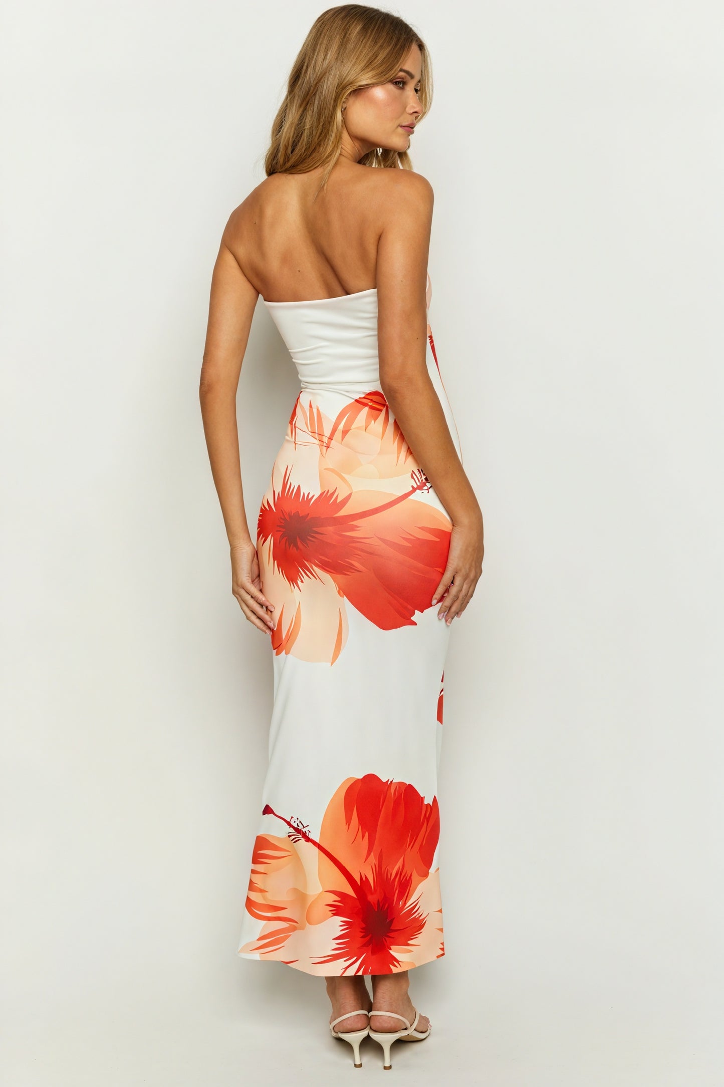Damen Maxi-Kleid – Trägerlos, Blumenprint, Fließend, Kleidhaus-83497-f79b27dd-82f9-437b-8b4f-a9200268d1b8