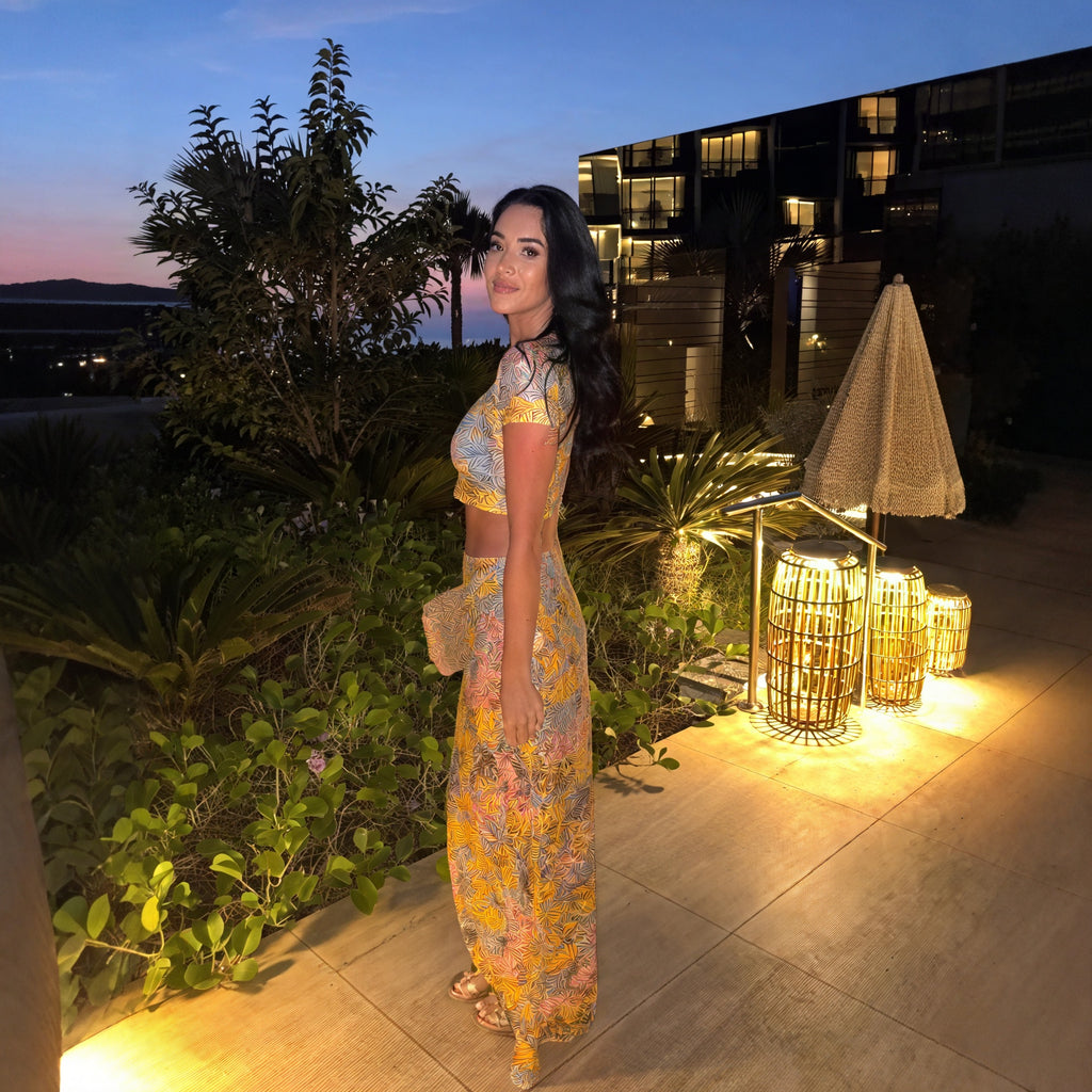 Damen Zweiteiler Set – Blumenmuster Crop Top & Maxi Rock, Fließend-83559-c4234883-5bf0-4c19-b8a9-fe0555226b8a