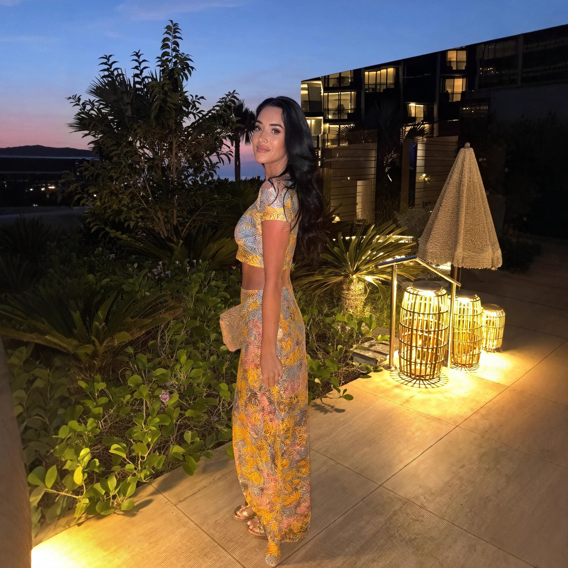 Damen Zweiteiler Set – Blumenmuster Crop Top & Maxi Rock, Fließend-83559-c4234883-5bf0-4c19-b8a9-fe0555226b8a