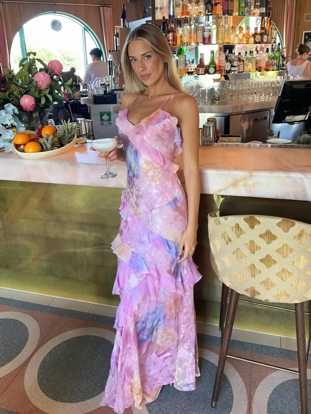 Damen Kleid – Blumenmuster, Spaghettiträger, Rüschen, ärmellos-83560-688dc45d-d093-4430-8e3f-04571284b0ce