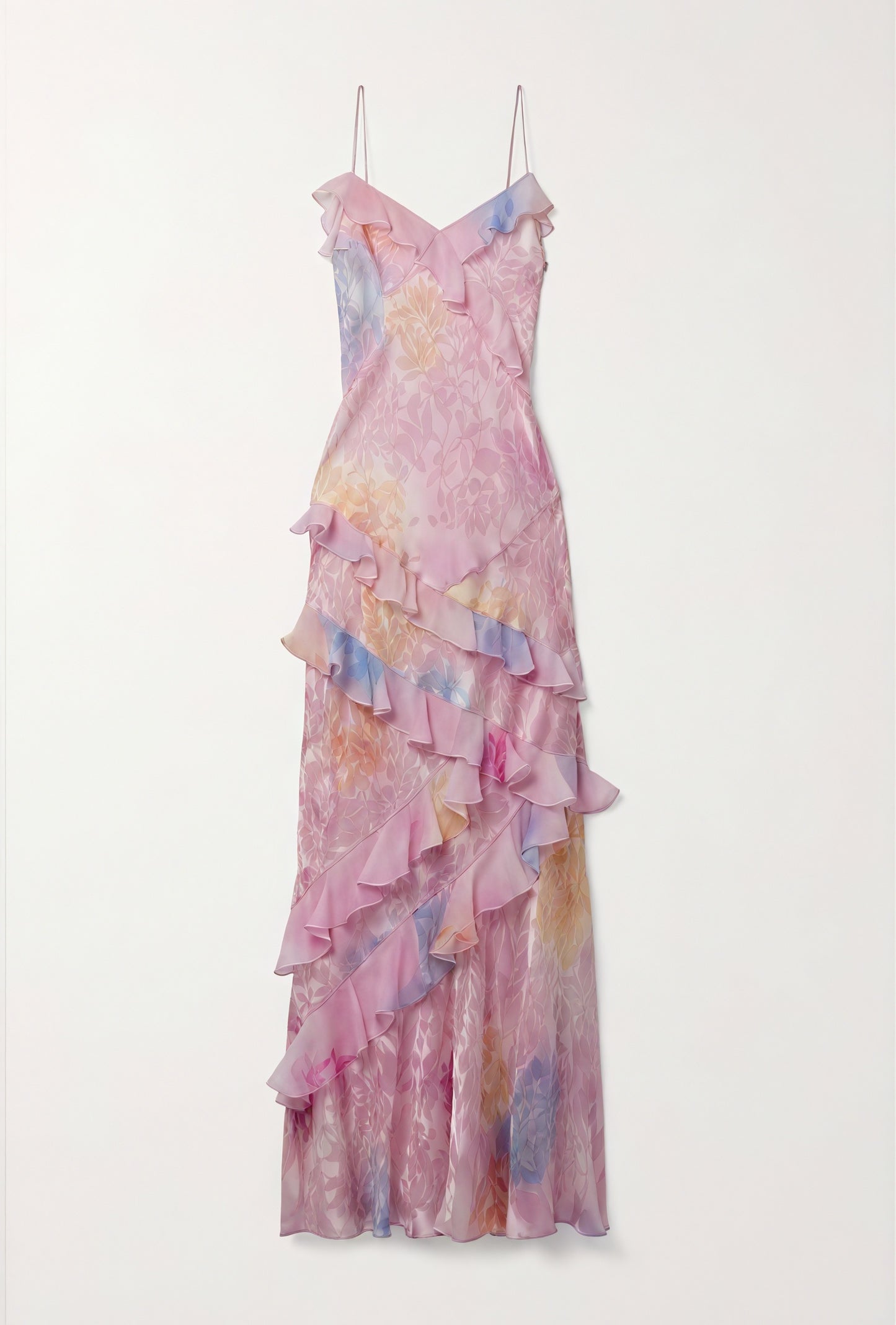 Damen Kleid – Blumenmuster, Spaghettiträger, Rüschen, ärmellos-83560-3a5b9b60-9bc7-45fa-a4ef-caae3da8a61a