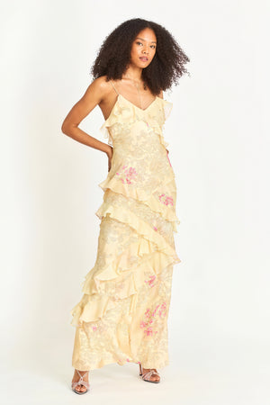 Damen Kleid – Blumenmuster, Spaghettiträger, Rüschen, ärmellos-83560-4e7f63e3-4921-4f8e-a8b4-ecff34999efe
