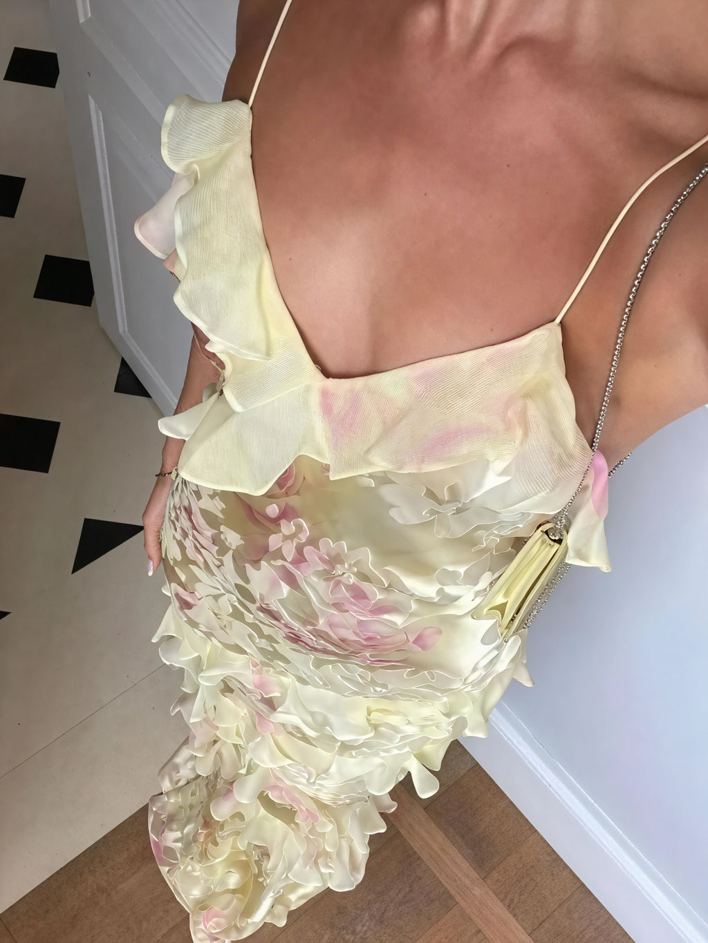 Damen Kleid – Blumenmuster, Spaghettiträger, Rüschen, ärmellos-83560-9cd69b4c-5a35-48ea-af2f-ad3bb5c0905d