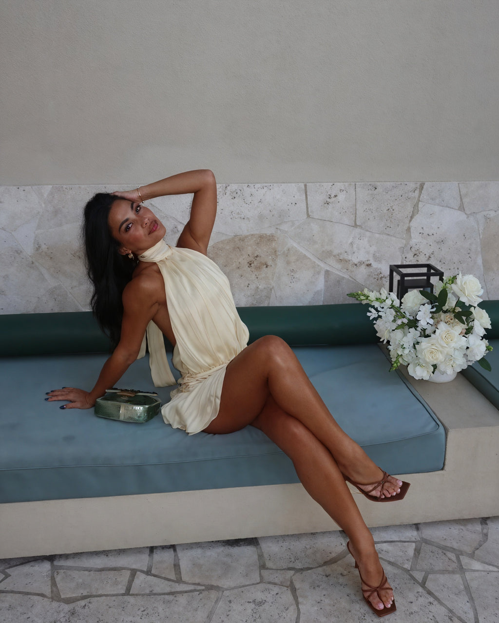 Damen Minikleid – Satin-Optik, Neckholder, Rüschenrock, Elegant-83562-a828a445-cebd-4246-9c23-1aa811ca57ea