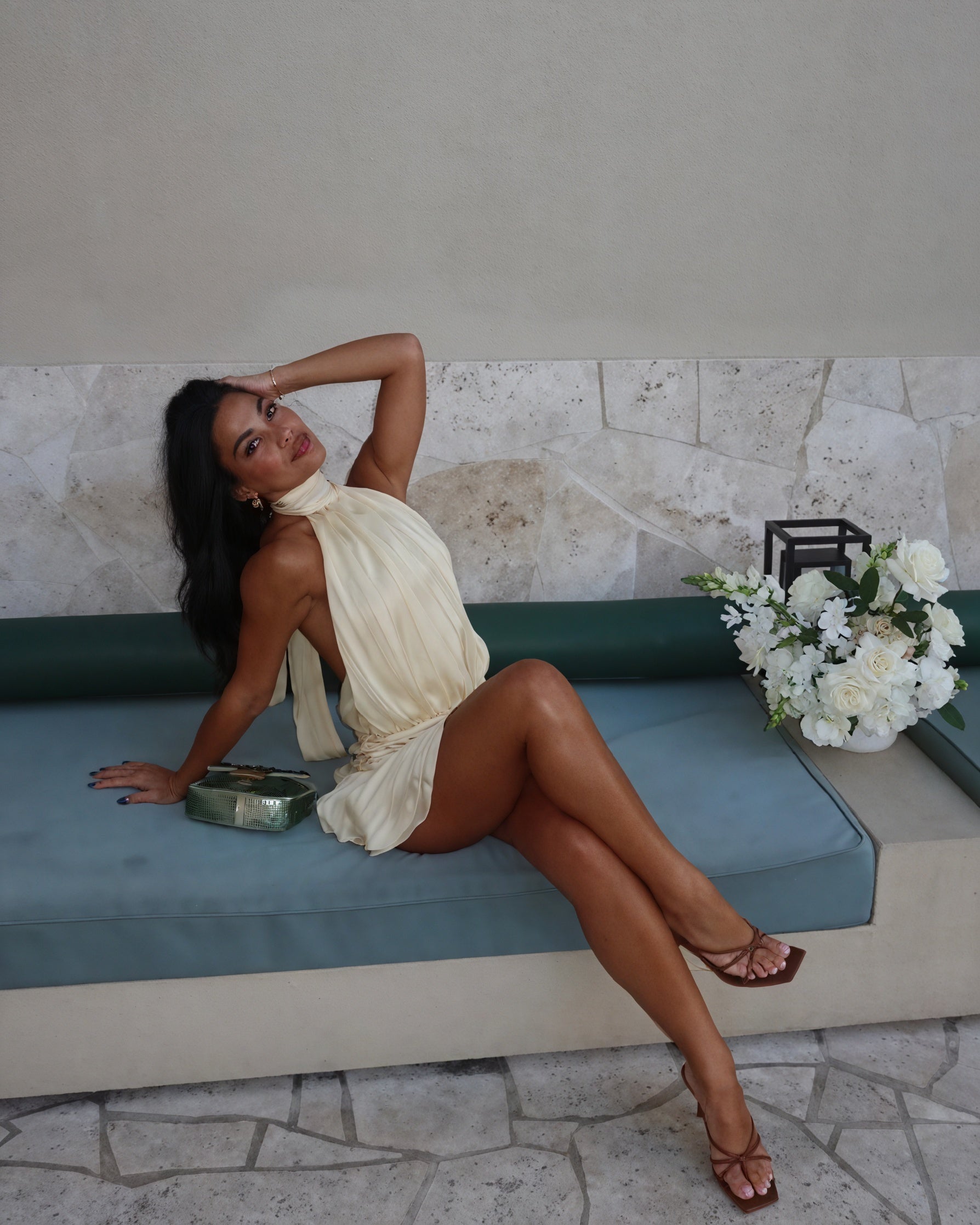 Damen Minikleid – Satin-Optik, Neckholder, Rüschenrock, Elegant-83562-a828a445-cebd-4246-9c23-1aa811ca57ea