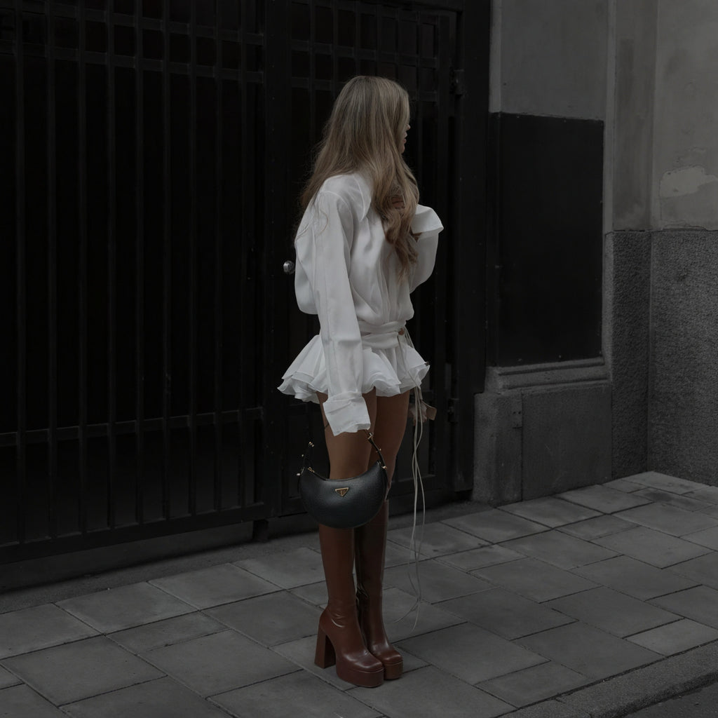 Damen Kleid – Weiß, Langarm, Knopfleiste, Elegant-83661-39611773-3cc1-4d0f-8406-6167cd428dd9