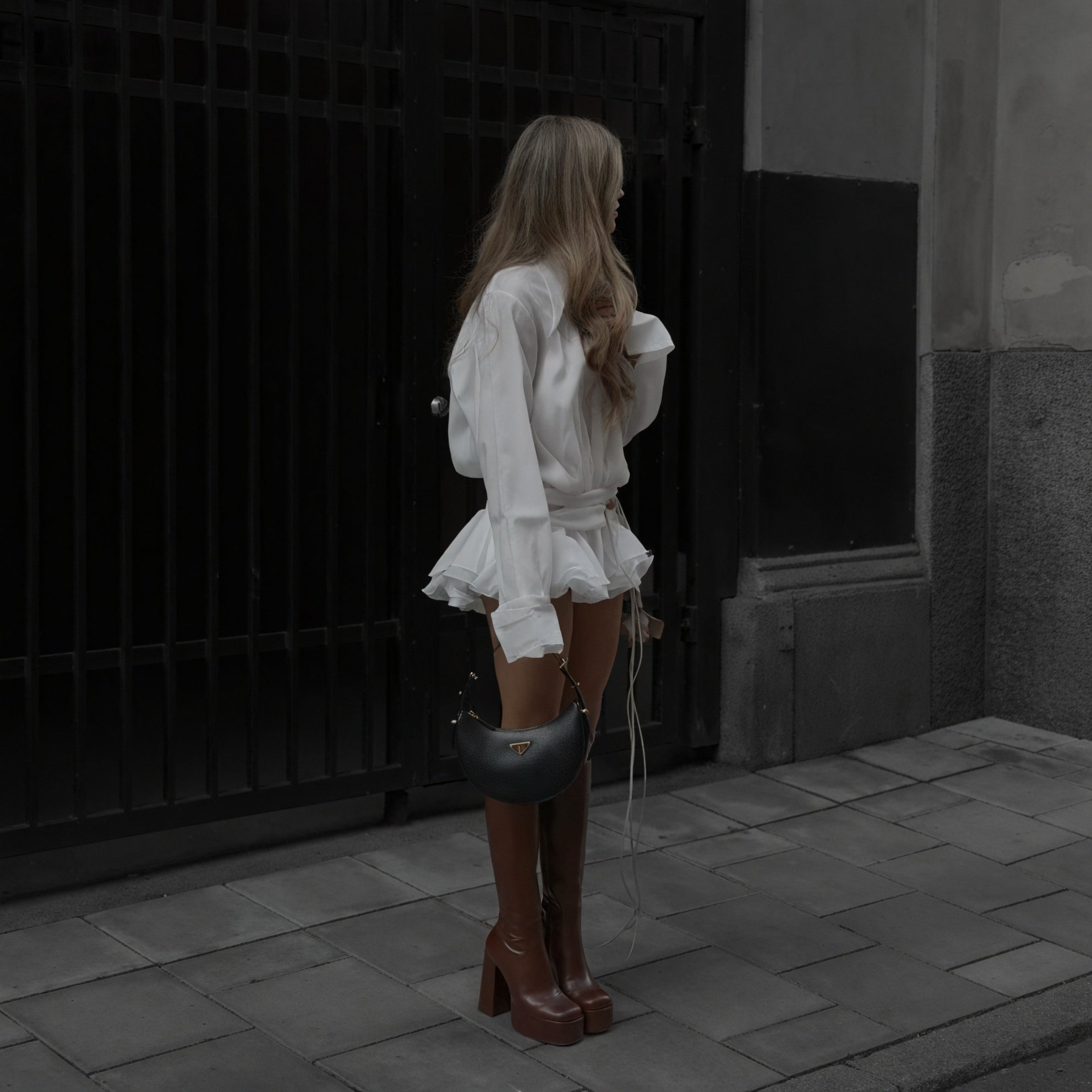 Damen Kleid – Weiß, Langarm, Knopfleiste, Elegant-83661-39611773-3cc1-4d0f-8406-6167cd428dd9