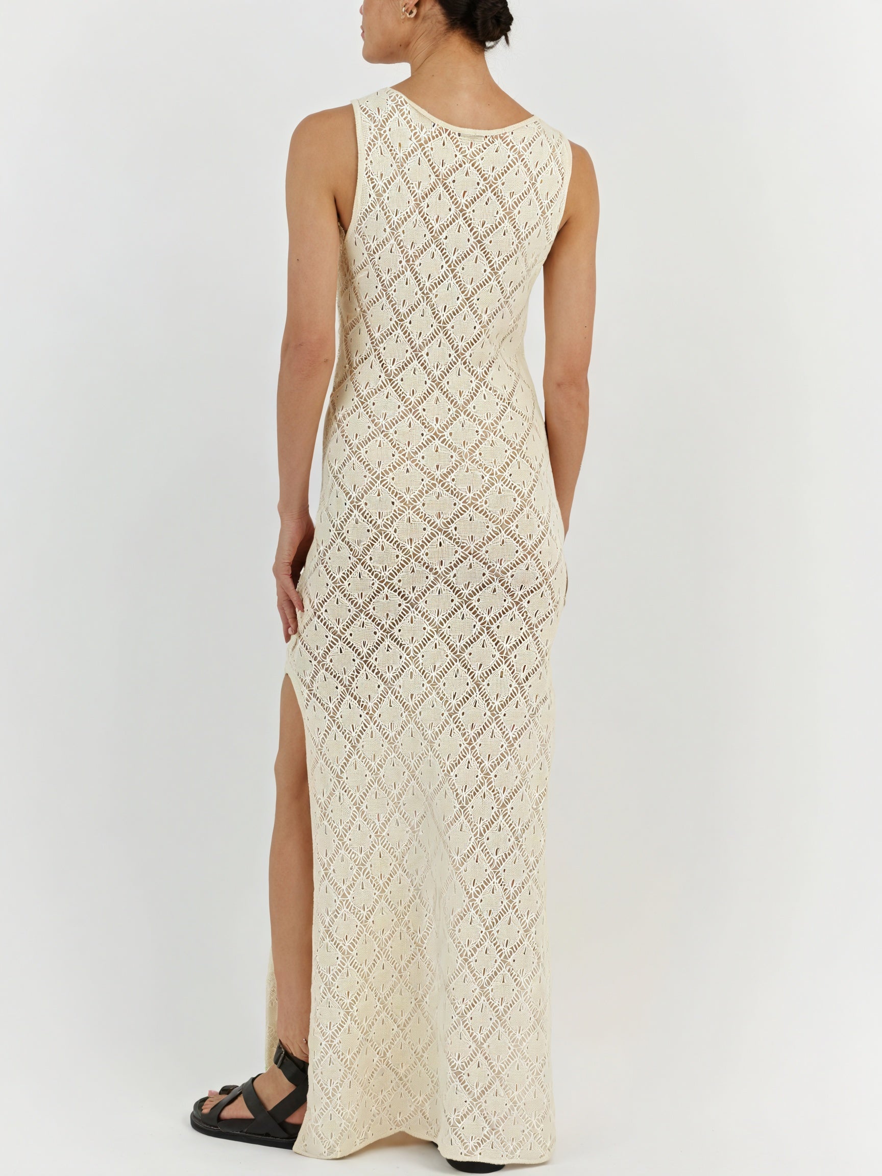 Damen Maxikleid – Ärmellos, Strick, Offenes Lochstrick-Design-83712-05b7fa5f-addc-4a43-b0e5-c16204c9f6ac