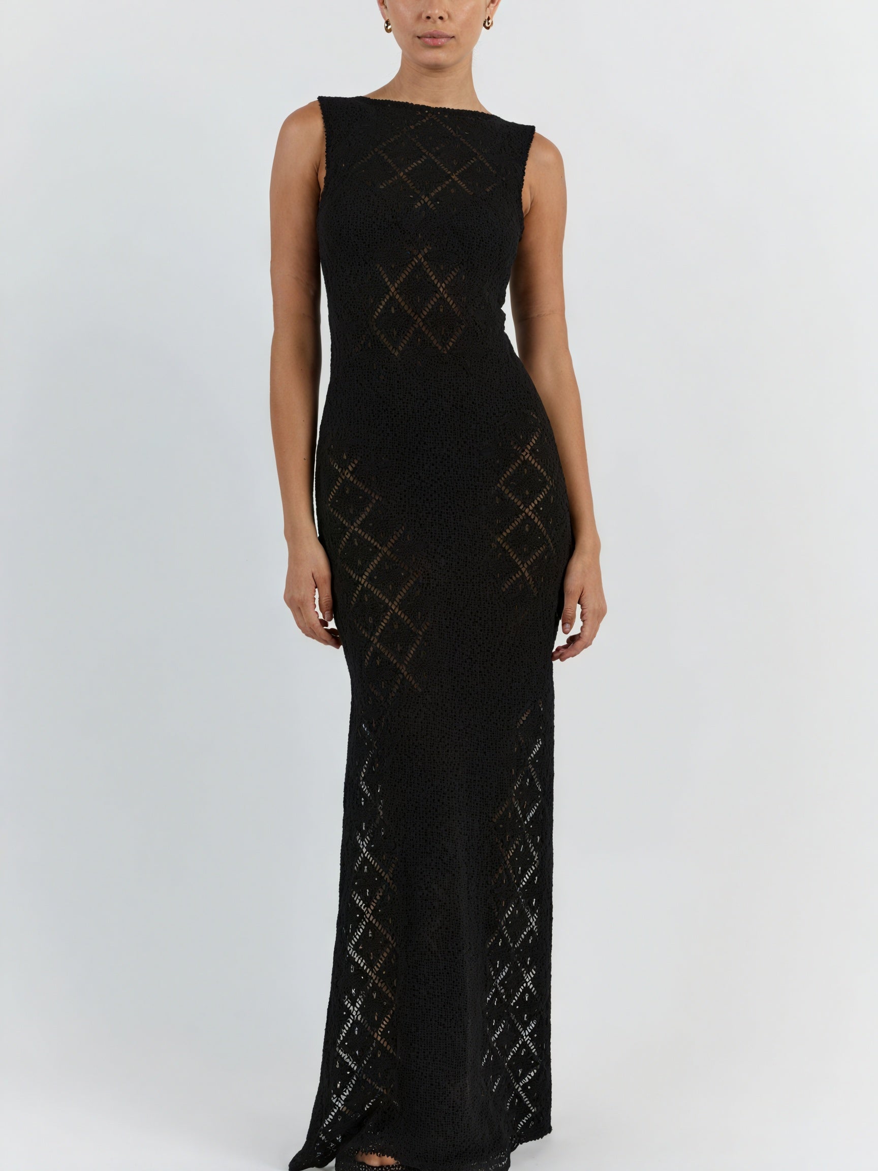 Damen Maxikleid – Ärmellos, Strick, Offenes Lochstrick-Design-83712-bc0766b8-941b-4d04-99ef-3a870b2138f8