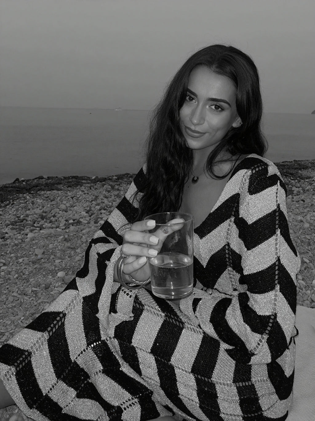 Damen Strickkleid – Chevron Muster, Langarm-83785-2b802701-fa9b-4316-b7f7-e104a6d6141f