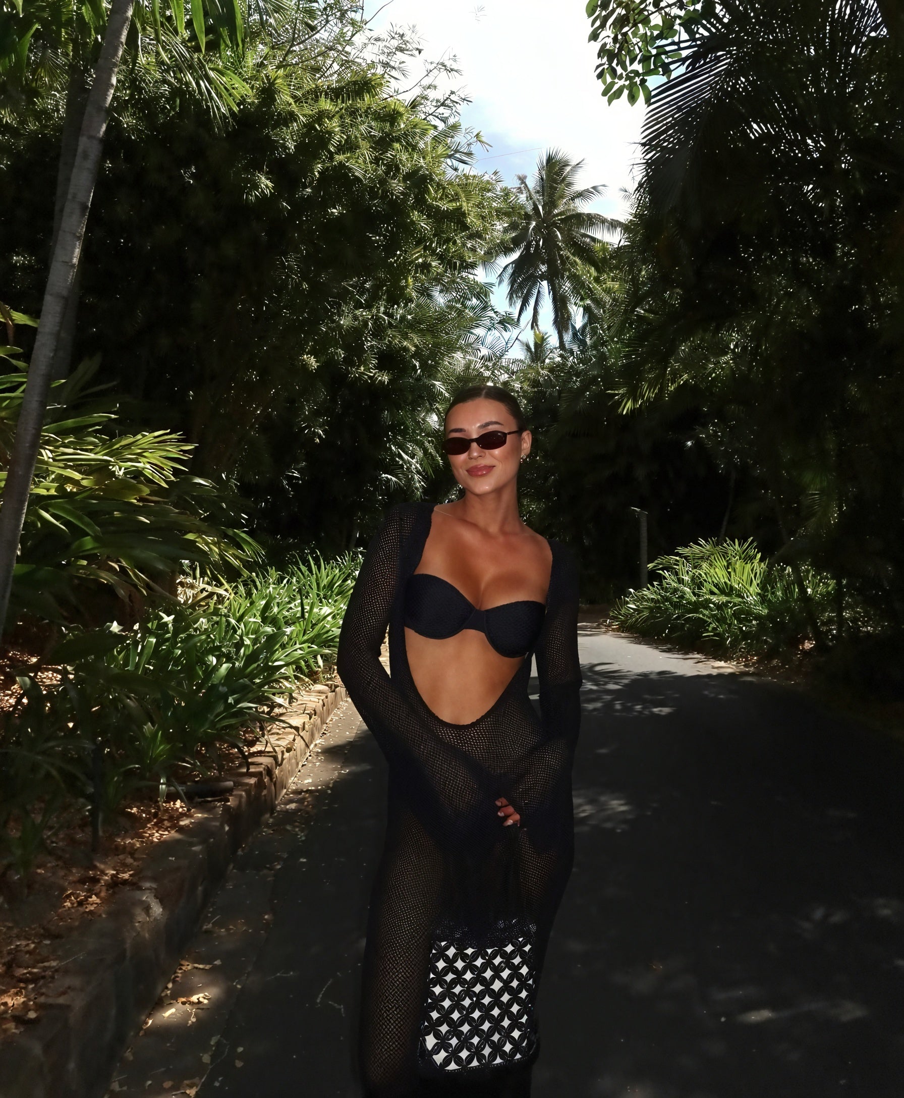 Damen Maxikleid – Transparenter Strick, Langarm, Leicht, Strand-Cover-Up-83806-9e3185a4-ddf7-4b71-b48b-ec743360f594