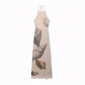 Damen Maxikleid – Halterneck, Einzigartiger Print, Strukturiert, Leichtes Material-83816-c6fd10d8-1d1c-4919-aebf-cd88767b6090