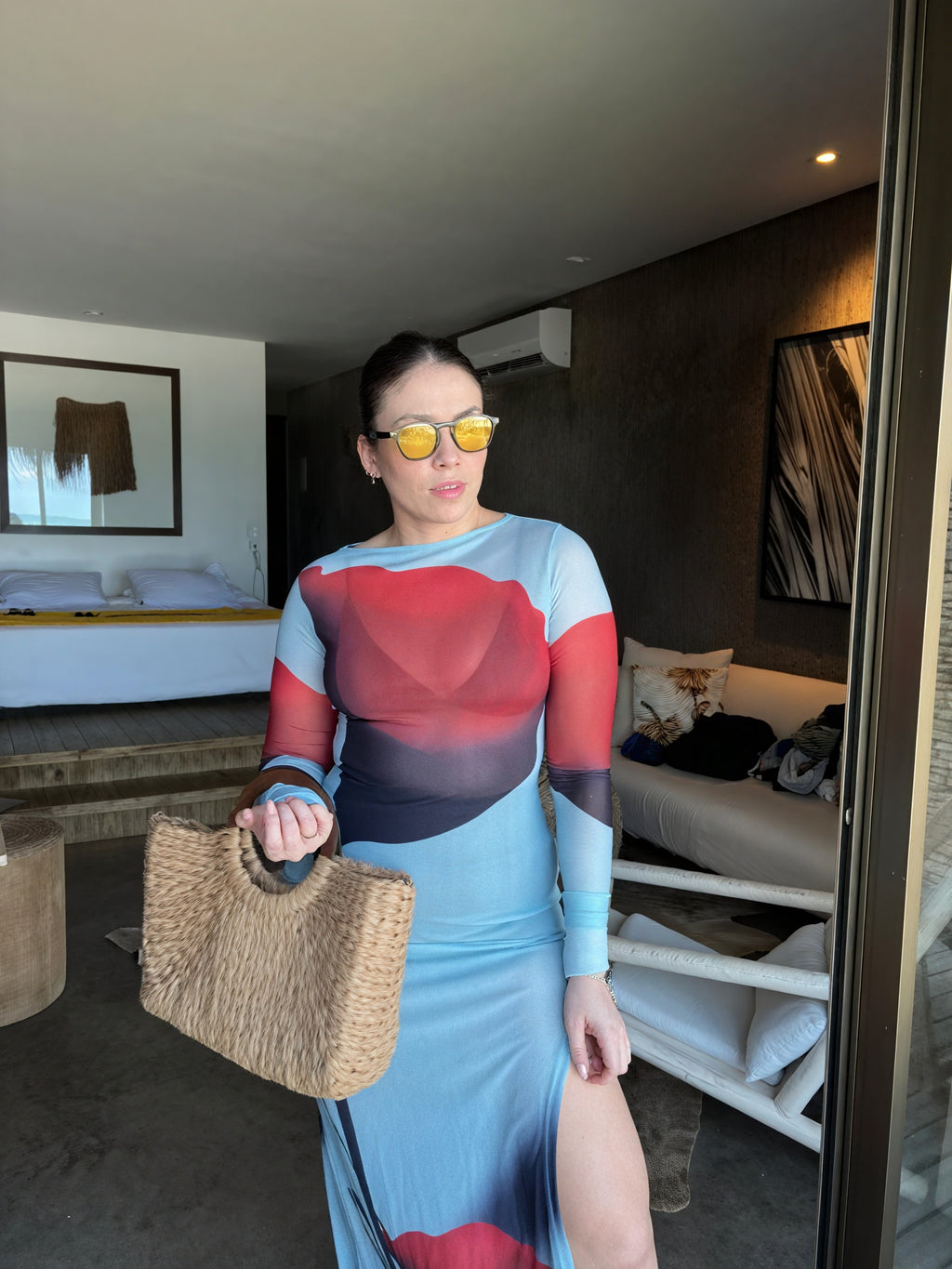 Damen Maxikleid – Bunt Gemustert, Langarm, Bodenlang-83850-aa5ed527-3d09-45b9-874b-daf556f8b9a9