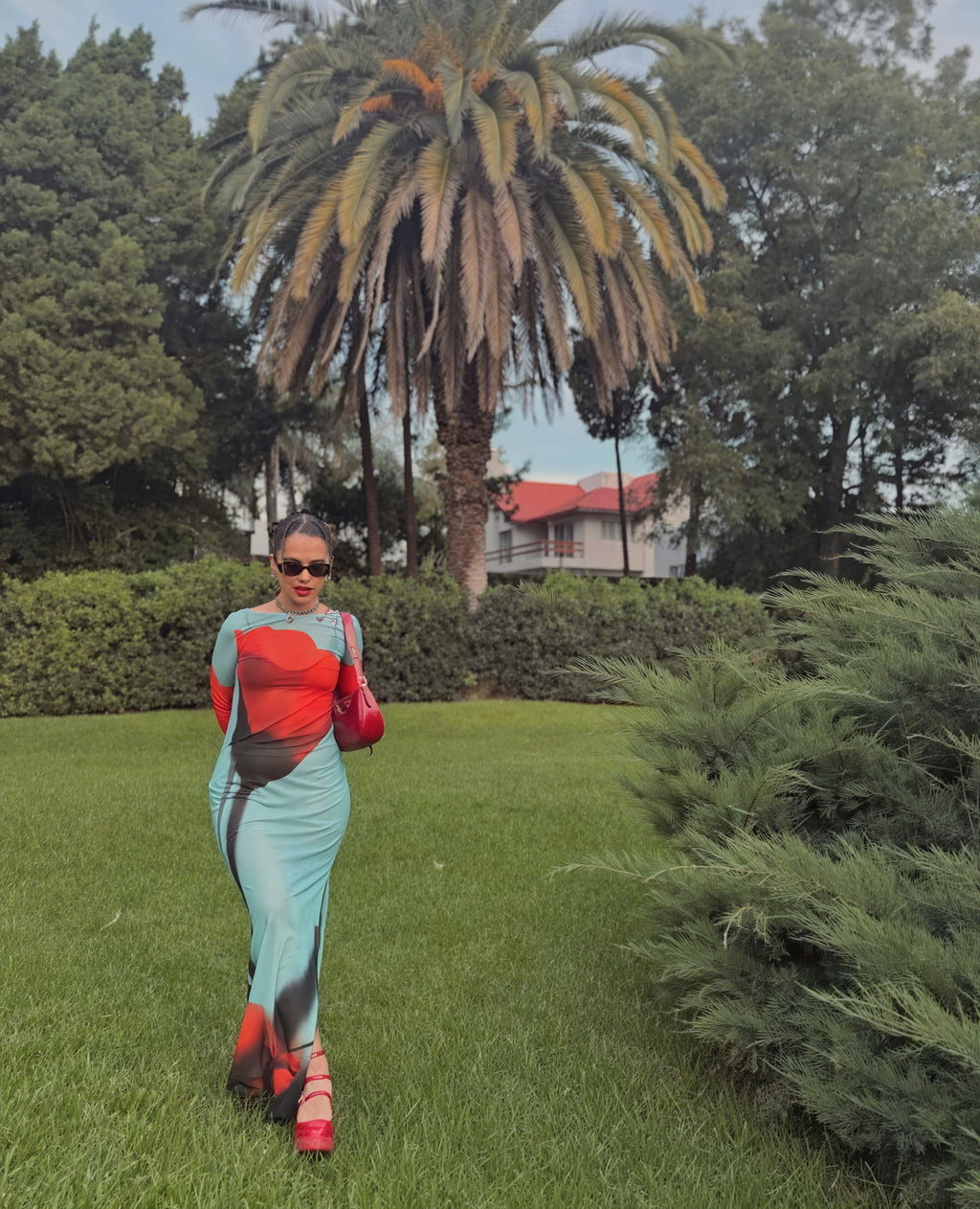 Damen Maxikleid – Bunt Gemustert, Langarm, Bodenlang-83850-94a204c7-6c78-4ffe-b97c-a8c4d5c43043