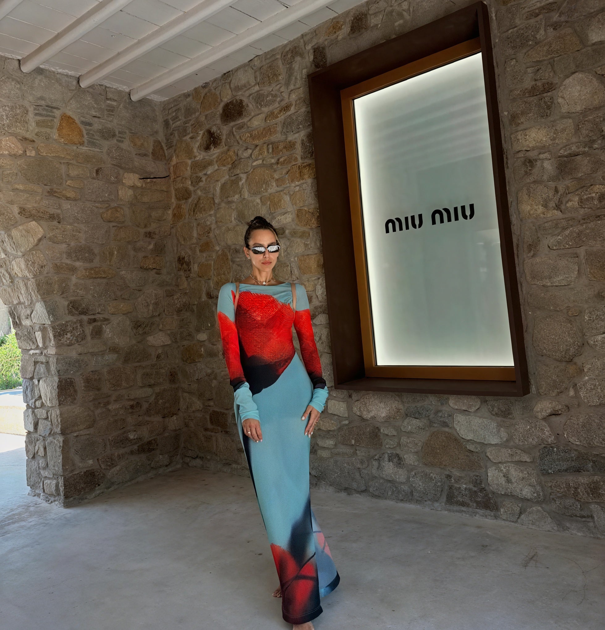 Damen Maxikleid – Bunt Gemustert, Langarm, Bodenlang-83850-897ac6fd-9fa8-478a-811c-fa9c6c25c33c