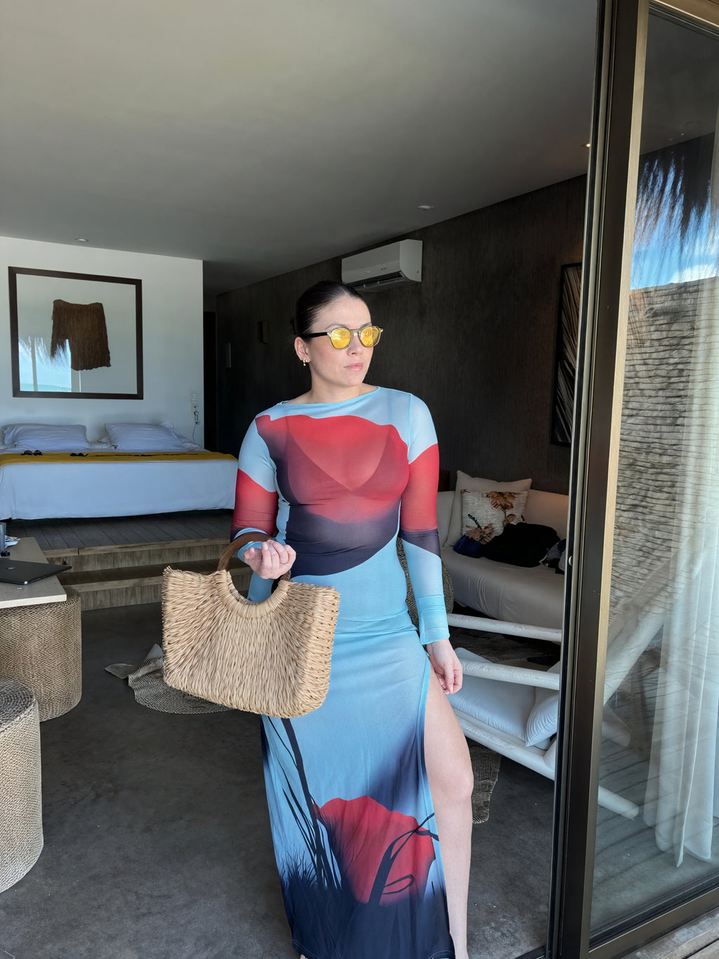 Damen Maxikleid – Bunt Gemustert, Langarm, Bodenlang-83850-26f5da52-ca07-42e7-b9c1-3cf16d71b280