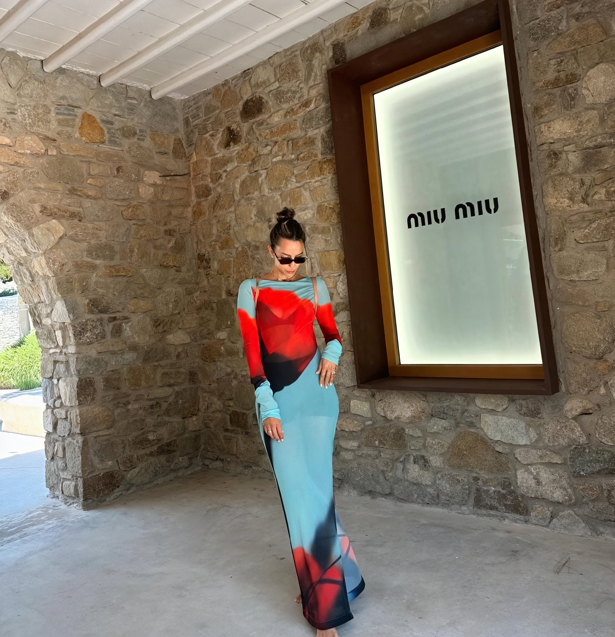 Damen Maxikleid – Bunt Gemustert, Langarm, Bodenlang-83850-c9132c38-c8db-4625-995e-880132825651