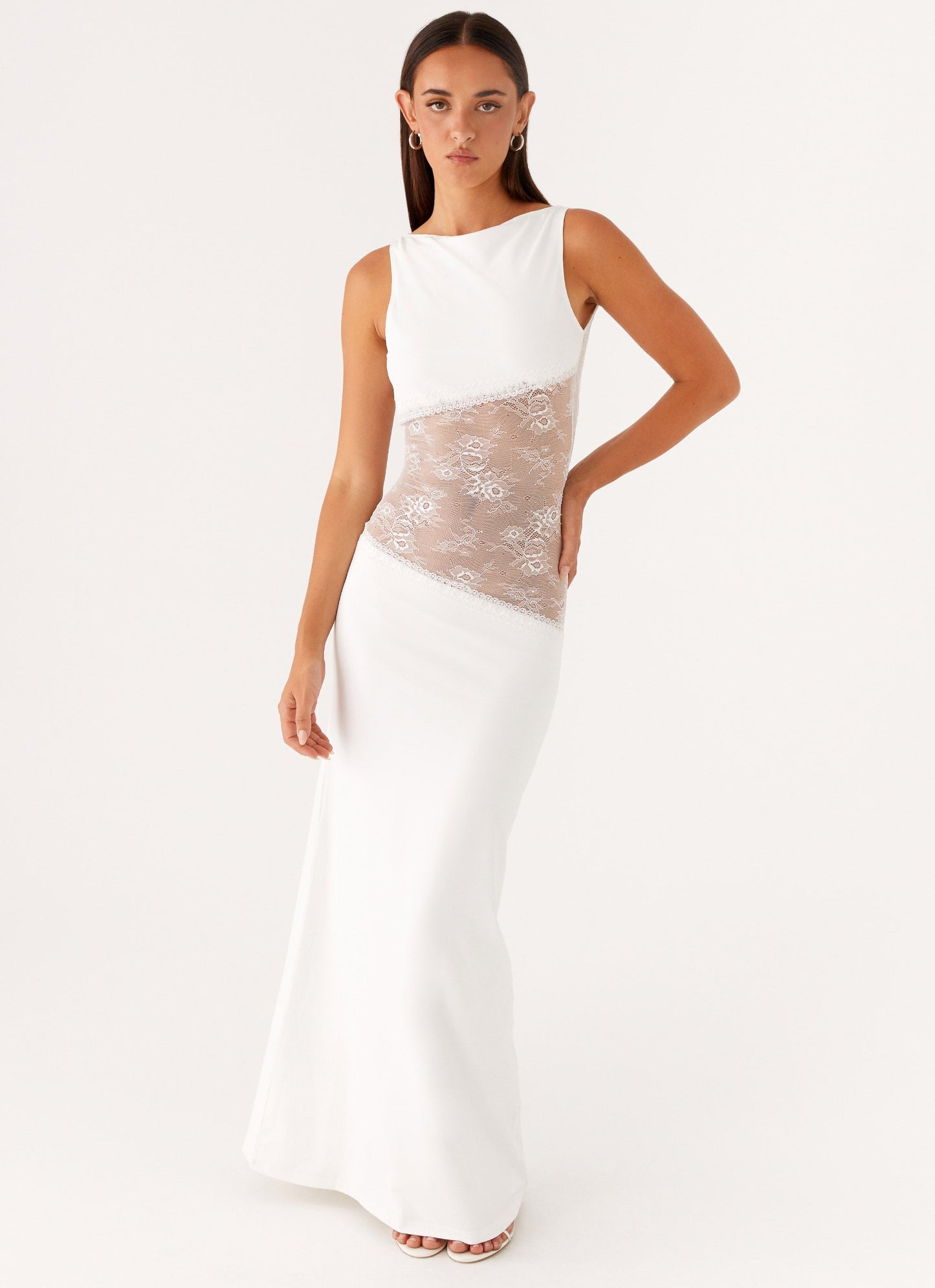 Damen Maxikleid – Ärmellos mit Spitzenpanel, Elegant, Abendkleid-83478-864033e5-91e2-4f28-a4c7-c1ef94af57b8
