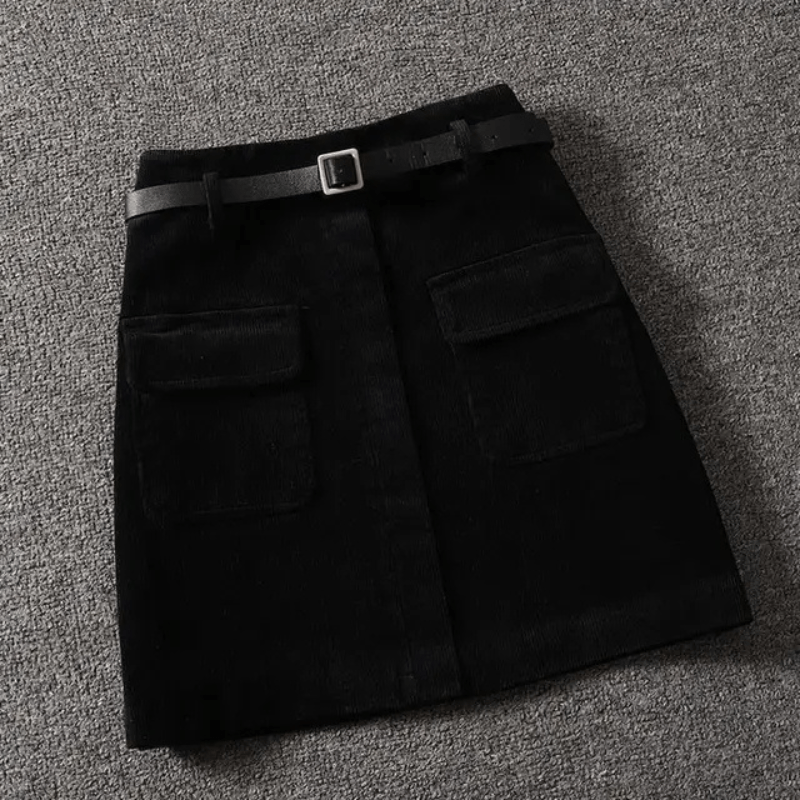 Modische A-Linie Rock mit Gürtel