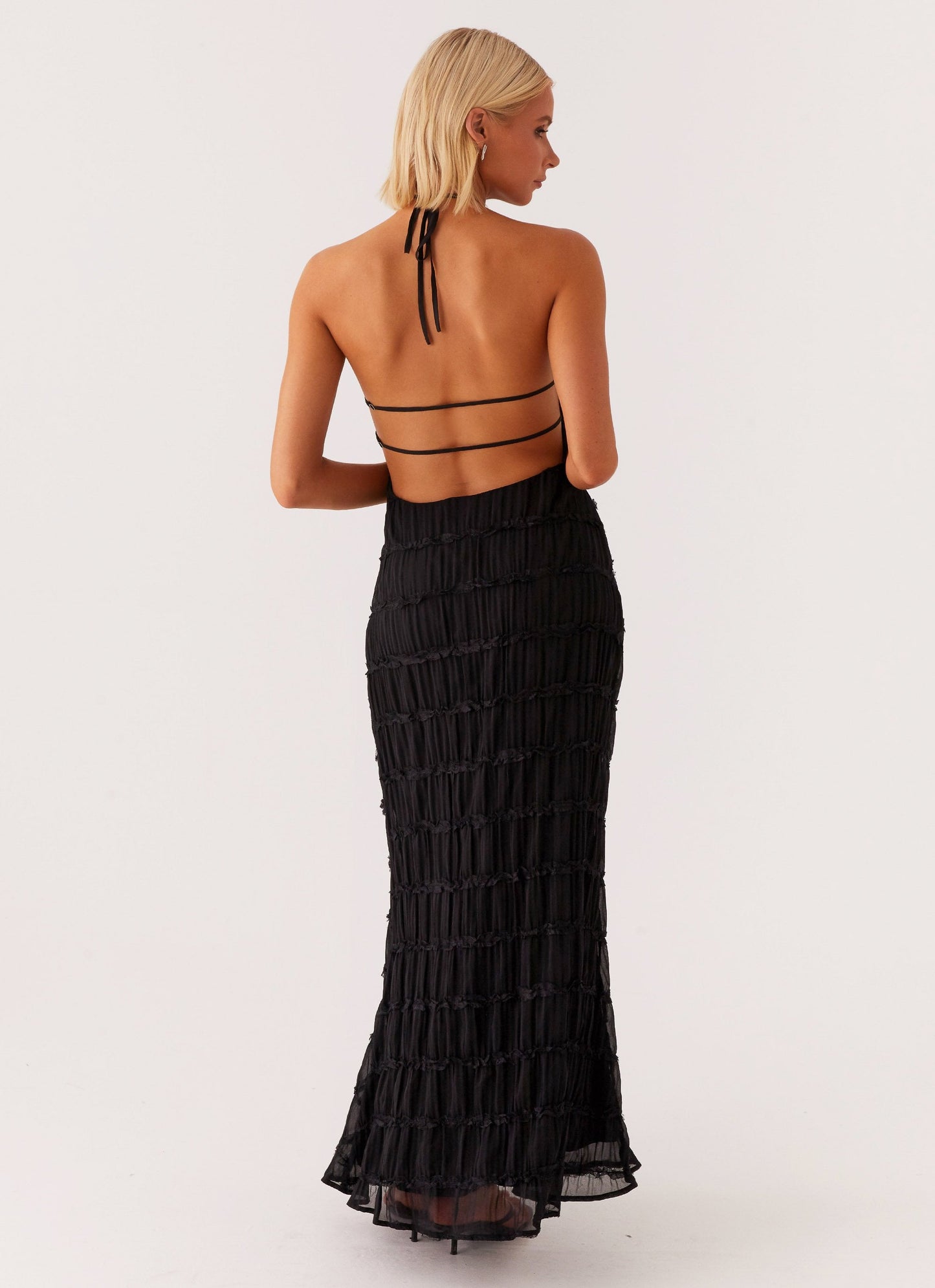 Damen Maxi-Kleid mit Halter-Ausschnitt und Texturstoff, elegant-83499-917ce8d3-c617-4424-a614-099e81b74ced