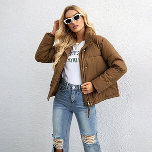 Damen Kurze Pufferjacke – Gesteppt, Wasserabweisend, Hoher Kragen, Polyester, Casual Chic-65207-959fb965-11cc-4104-8f71-98004649cb1e