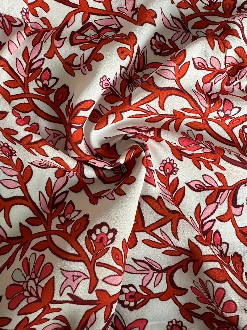 Maxikleid Damen Blumenmuster V-Ausschnitt Bindegürtel Kurzarm Fließend Sommerkleid Bequem Luftig Bohemian Stil-82359-9b0663cf-cd3c-48b7-9b2a-ec9fbc3c40f7