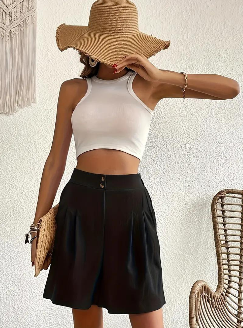 Damen Shorts – Hochtailliert, Bundfalten, mit Taschen-82558-9c0cd8b3-3636-4aee-a99b-f1c6378e35e3