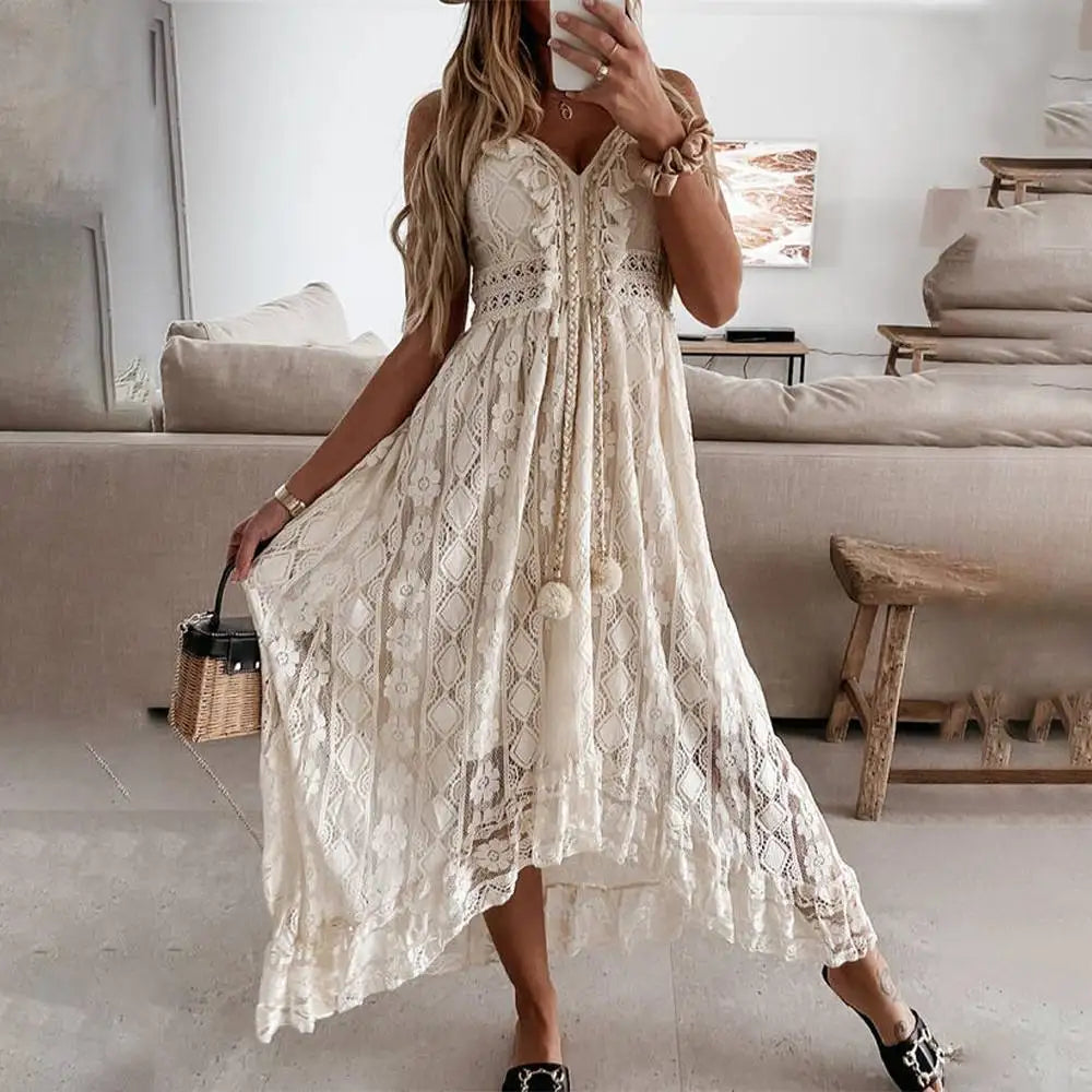 Bohemian Kleid mit Spitze & A-Linien-Schnitt