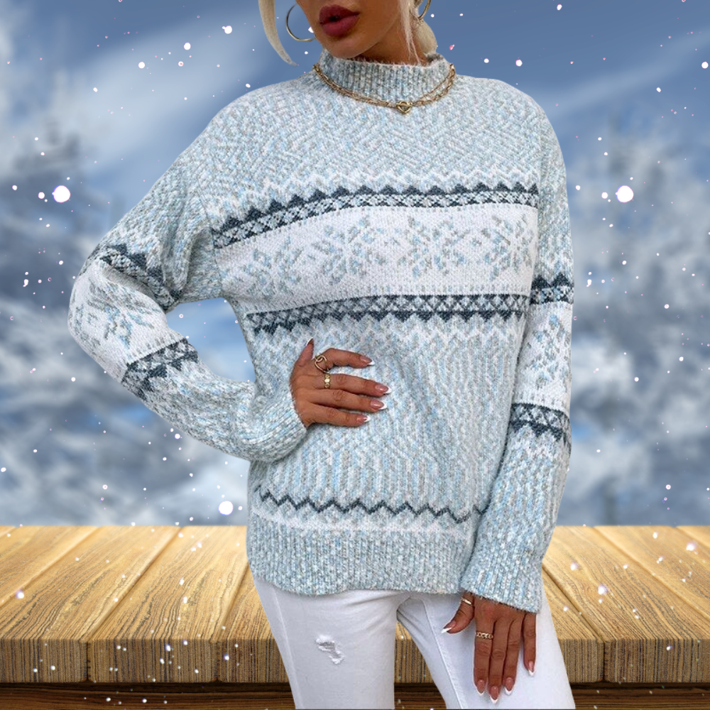 Damen Pullover – Rundhals, Fair Isle Muster, Strick, Langarm-53432-31f91806-e992-420a-a606-6021d8d9d783