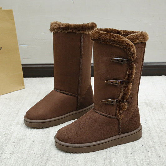 Damen Stiefelette – Wildleder, Faux-Fur Futter, Knebelverschluss, Gummi-Sohle, Winter-43004-42aabccd-15c7-4d74-ab3d-625043e17d99