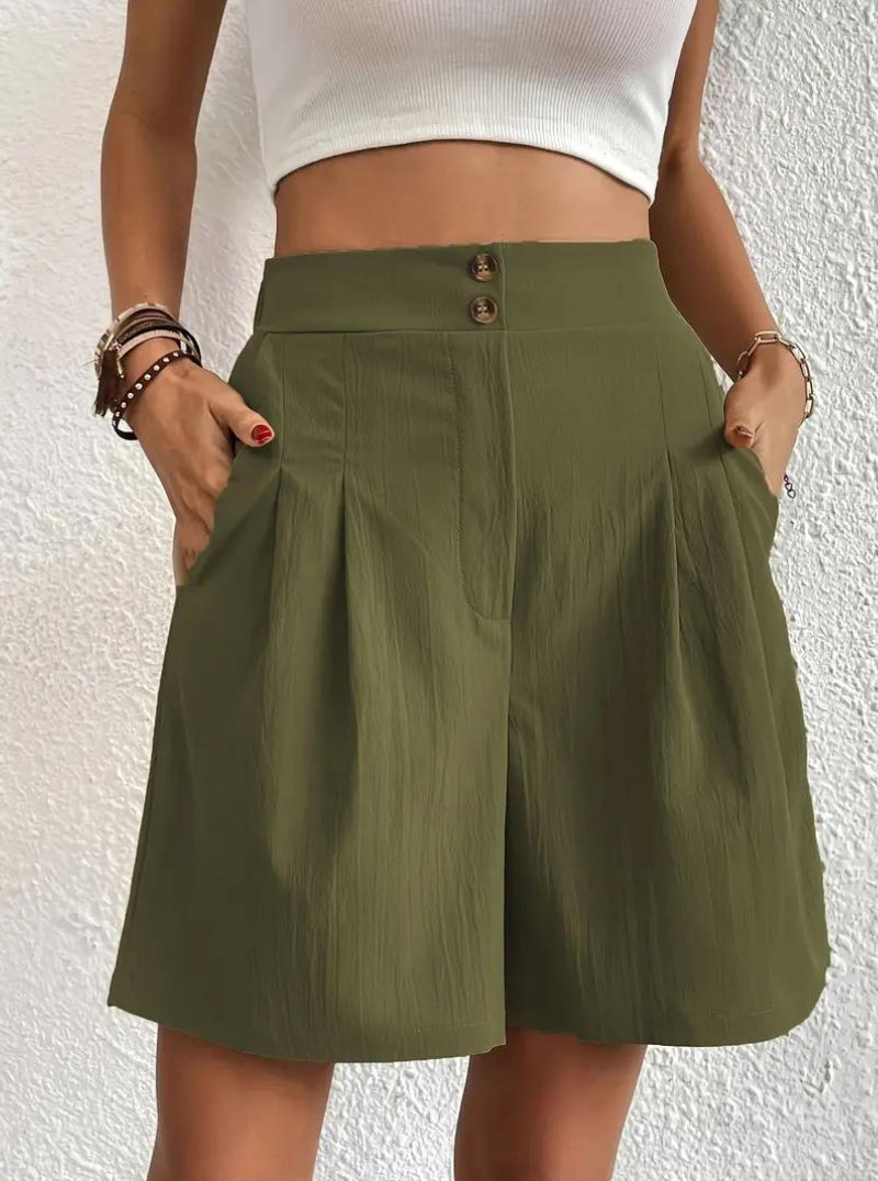 Damen Shorts – Hochtailliert, Bundfalten, mit Taschen-82558-a1c6c5da-7937-4ad2-9d8a-16448fa8fe16