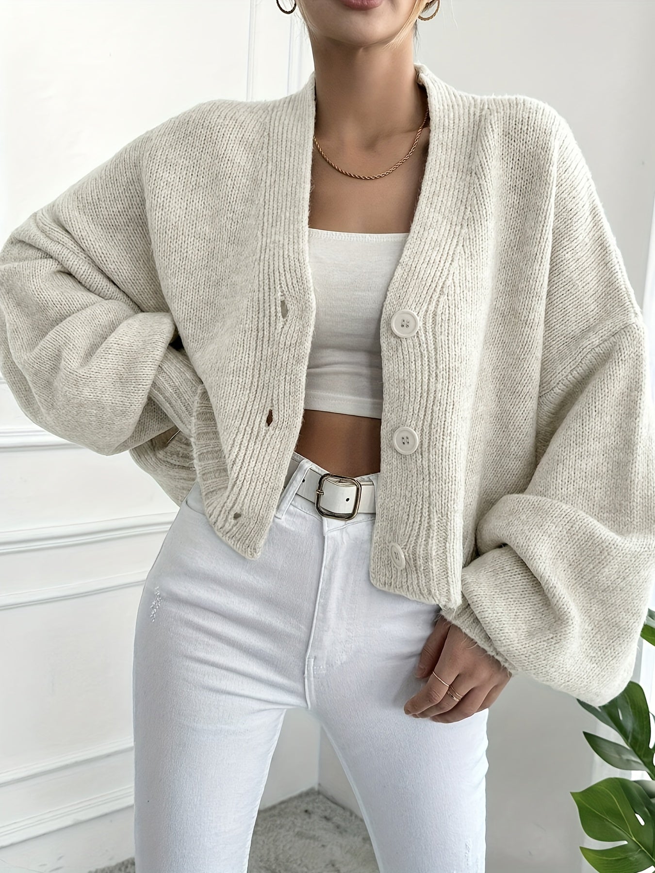 Damen Strickjacke – Klassisch, Knopfleiste, Langarm-74563-a29fe494-3f4f-4869-a062-c013fb47d458