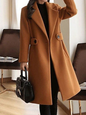 Damen Mantel – Klassisch, mit Gürtel, Knopfverschluss & Taschen-74310-b04cc2e9-11a7-4b99-b343-19e7ca30a3d9