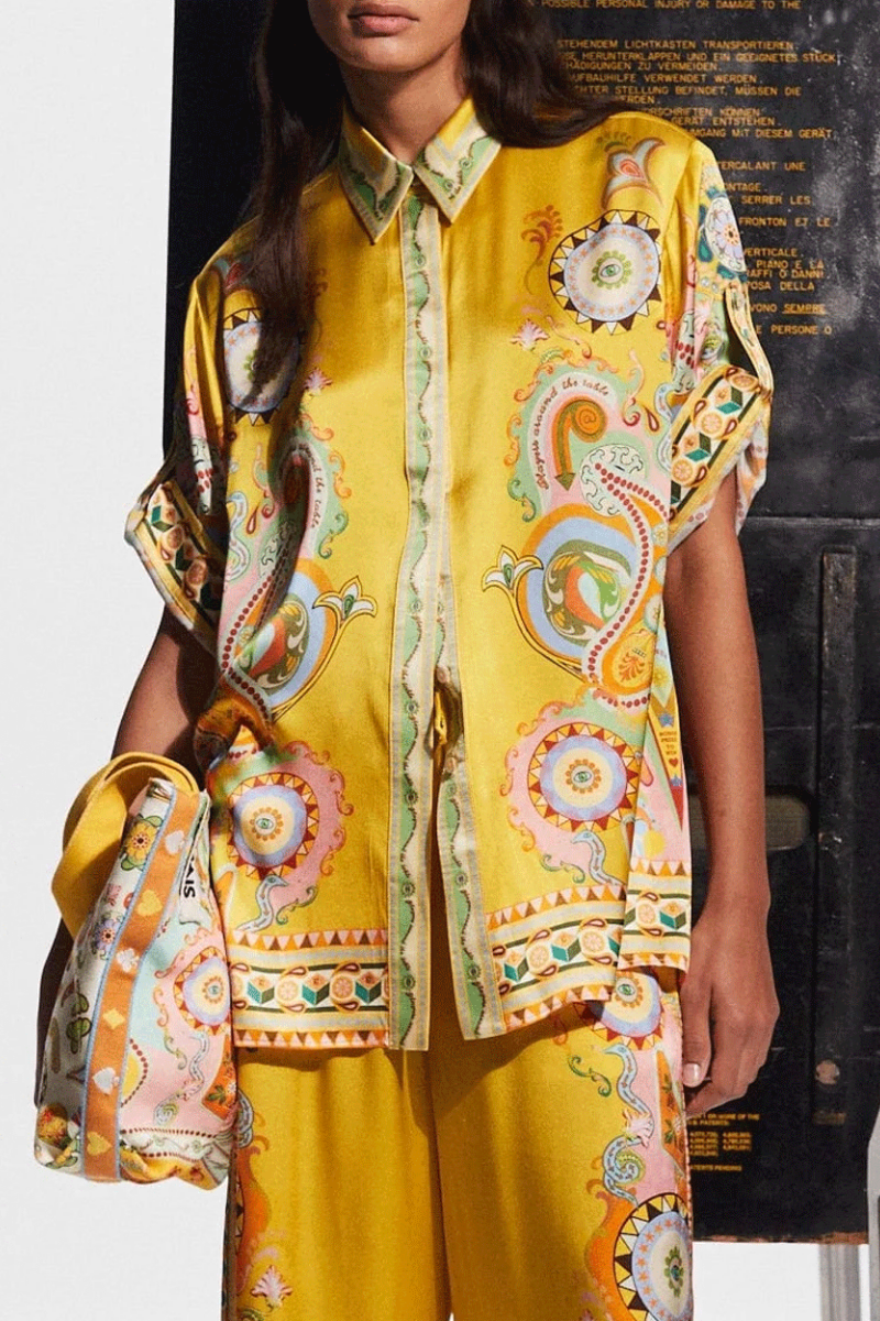 Fließender Paisley-Anzug mit Weitem Bein