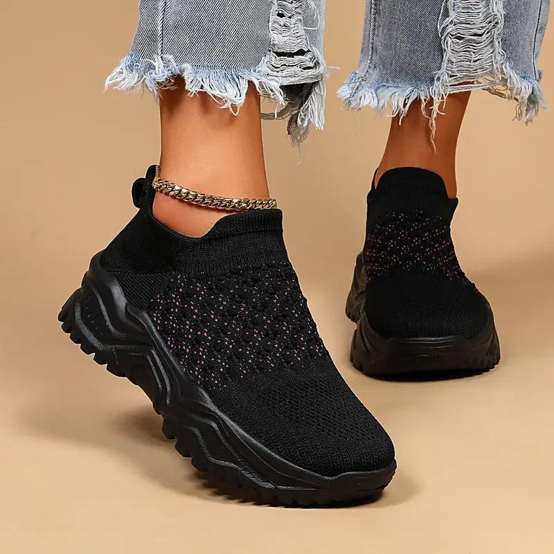 Atmungsaktive Slip-On Strick Sneaker