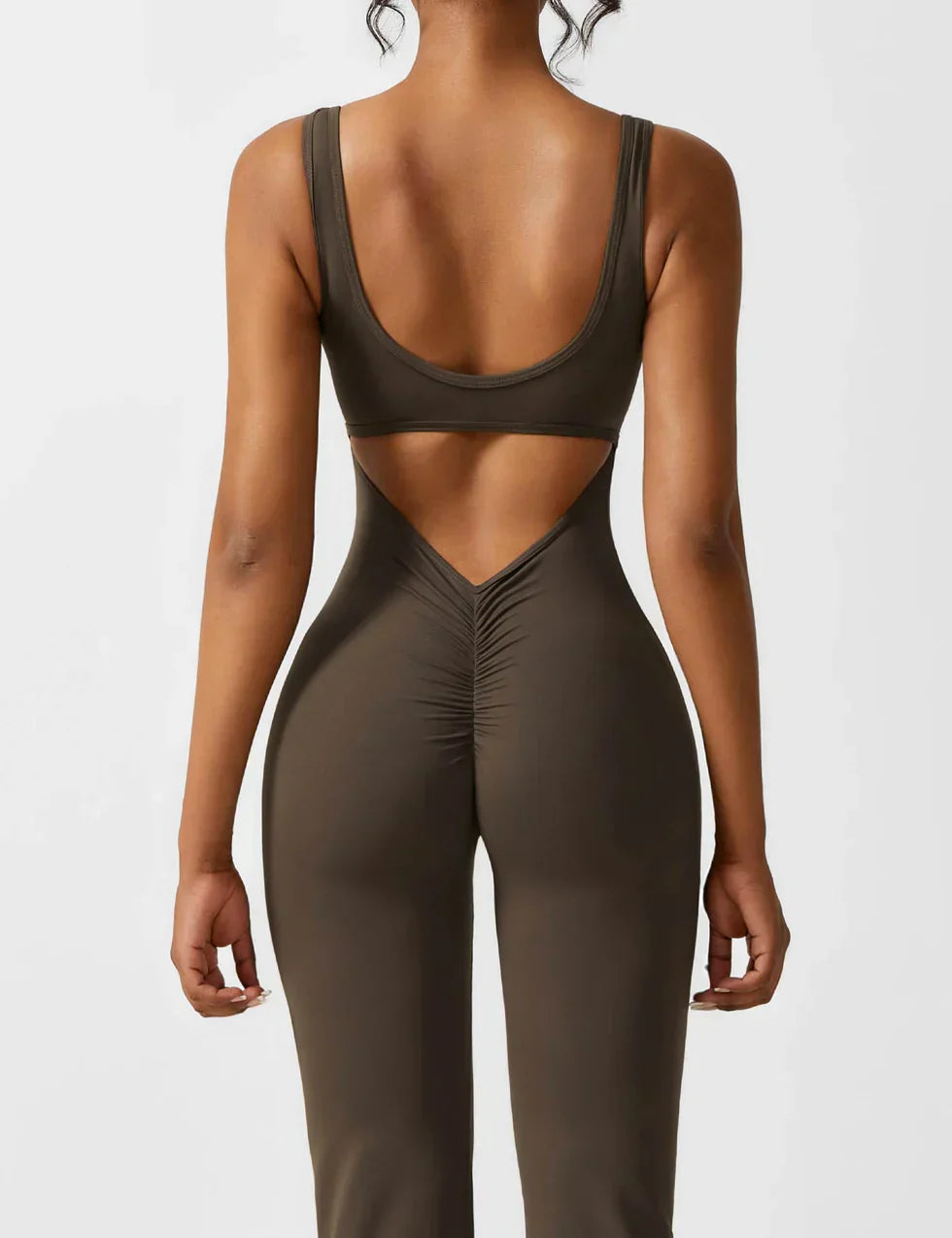 Damen Jumpsuit – Ärmellos, Offener Rücken, Schlagbein, Dehnbar-83507-b4dadfe4-8ac7-4e97-914a-dcb5f179f2ef