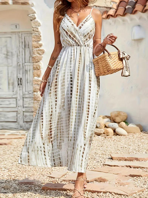 Fließendes Maxikleid mit Wickeldesign